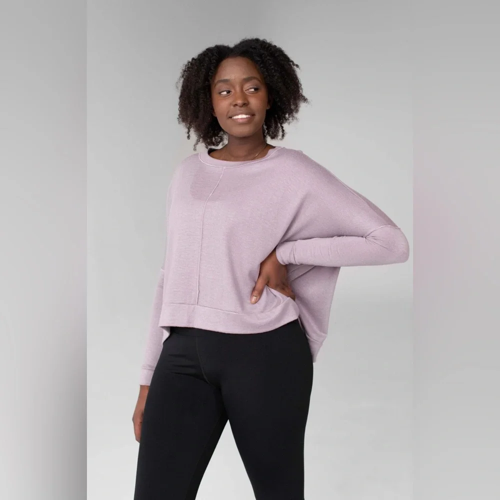 Savvi Sarah Lavender Crew Neck Sweater